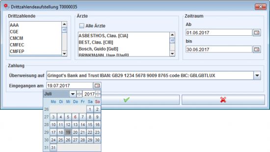 Aufstellung bearbeiten