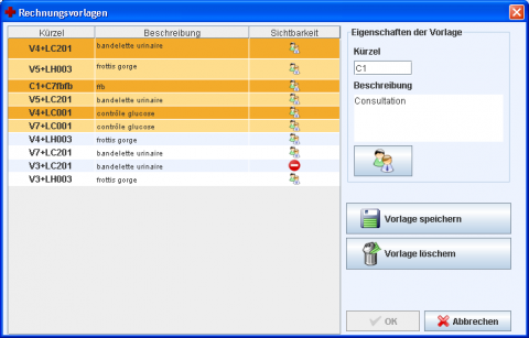 Rechnungsvorlagen Dialog