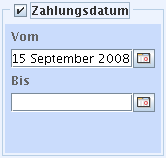 Suche nach Zahlungsdatum
