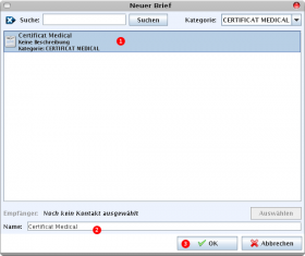 Brief-Vorlage auswählen