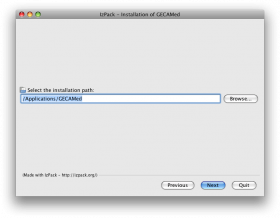 Auswahl des Installationsverzeichnisses