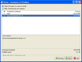 Die zu installierenden Pakete