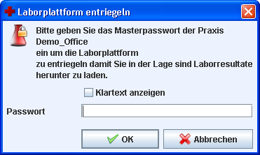 Labo Masterpasswort Eingabe