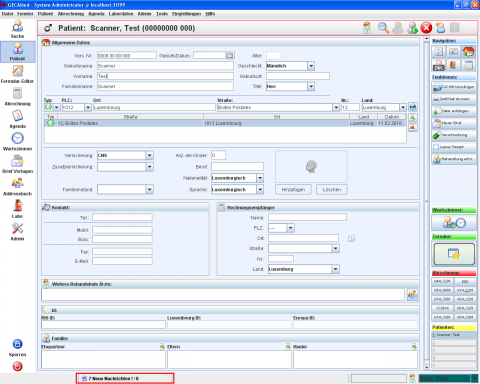 Position de la barre de messagerie