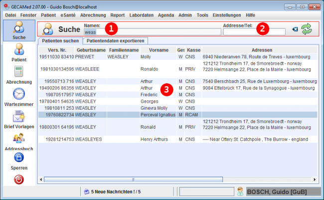 Reiter Patienten suchen