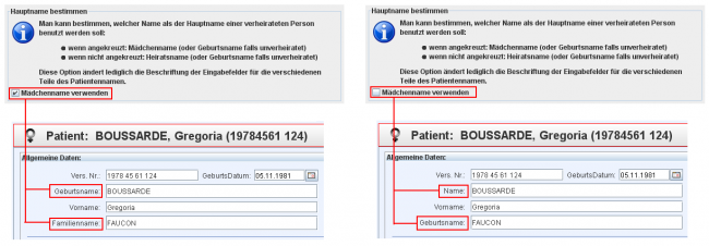 Beispiel für die Bestimmung des Hauptnamens