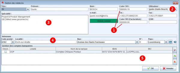 Dialogue "Gestion des médecins"