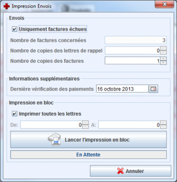 Stapelversanddruck Dialog
