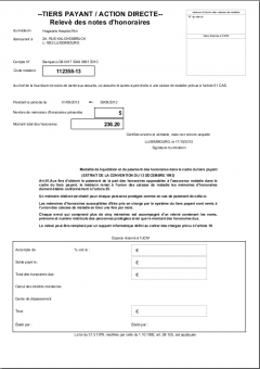 Page de couverture d'un relevé