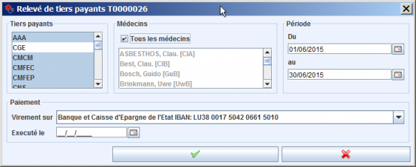 Nouveau relevé de tiers payant