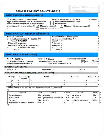 Lettre type générée