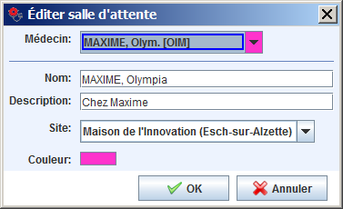 Editer salle d'attente